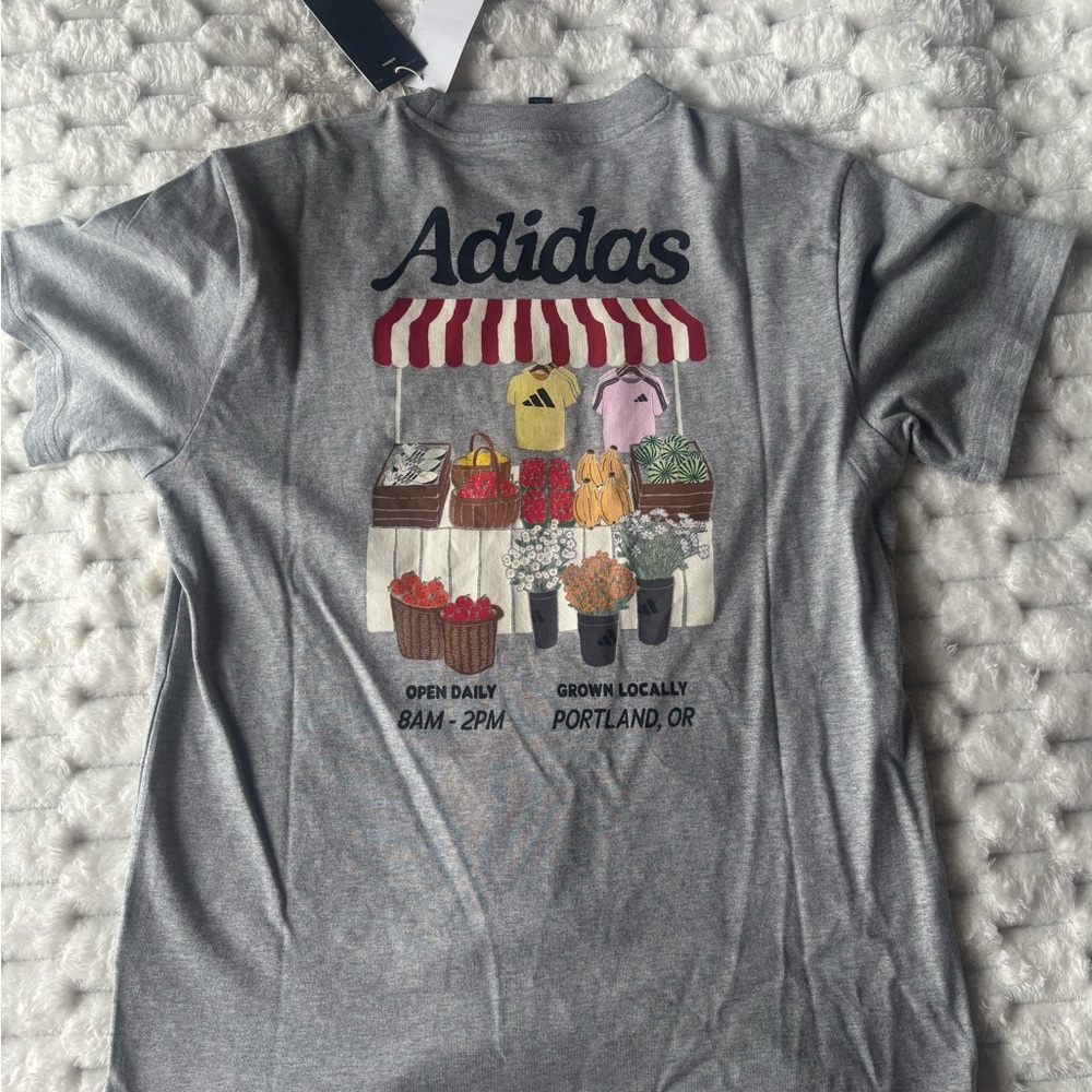 Adidas Gray Graphic Short-Sleeve Tee